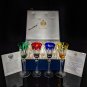 Faberge Crystal Colored Champagne Flutes