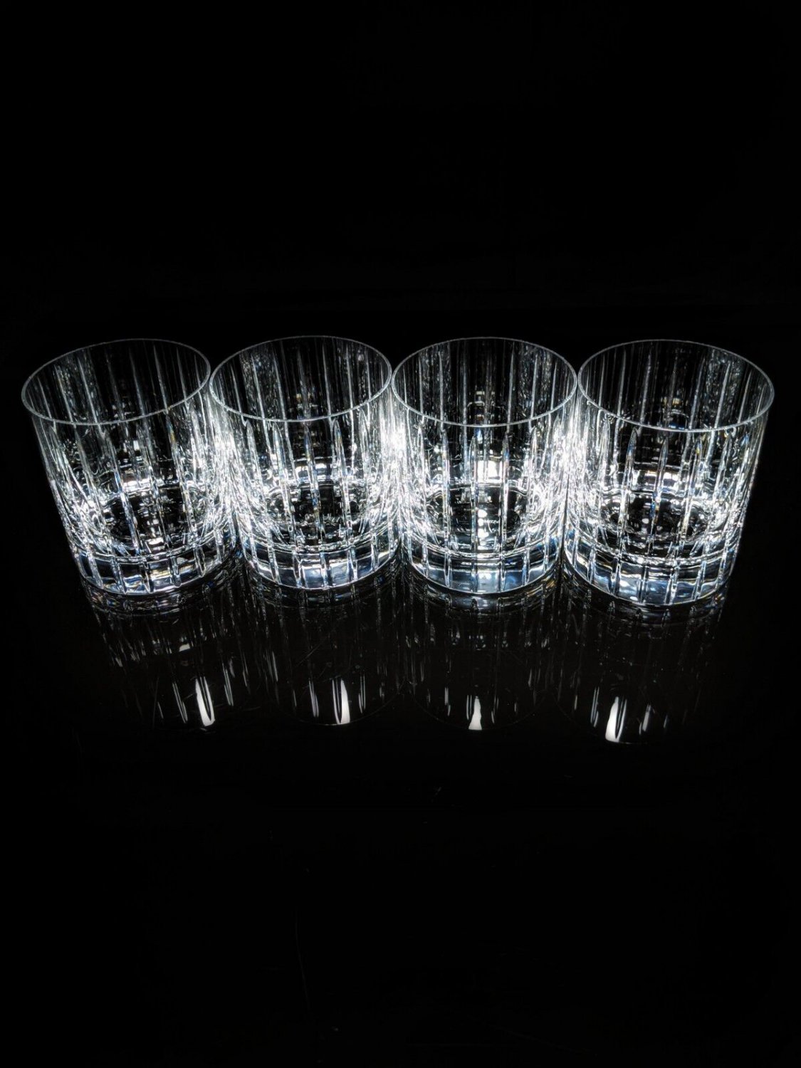 Faberge Atelier Clear Crystal Old Fashion Glasses 3 3/4" H x 3 1/4" W NIB