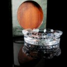 Green Burl Wood Ashtray with Glass insert