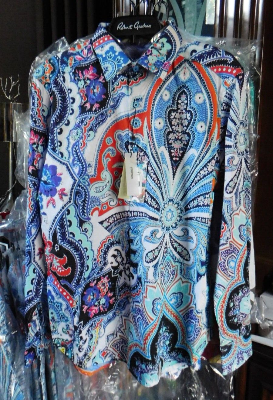 Robert Graham Devil's Treasure Paisley Long Sleeve Shirt Size Medium  NWT