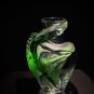 Lalique Tenaga Green Leaf Crystal Vase