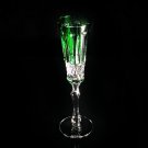 Faberge  Xenia  Green Cut to Clear Crystal Flute