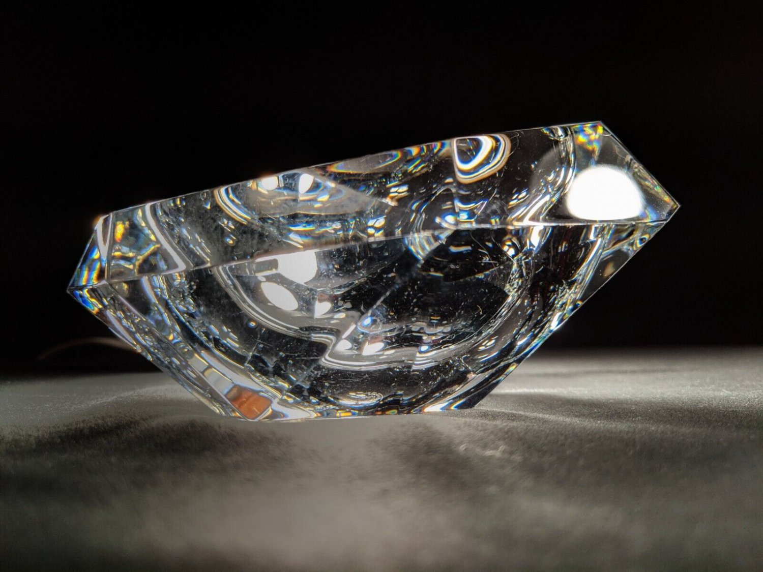 Baccarat Diamond Cut Crystal Ashtray  (France)  6 1/2 ' x 1 3/4"  x 3 1/4"
