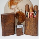 Brizard and Co Imbuia Case and  matching dual flame Lighter NIB