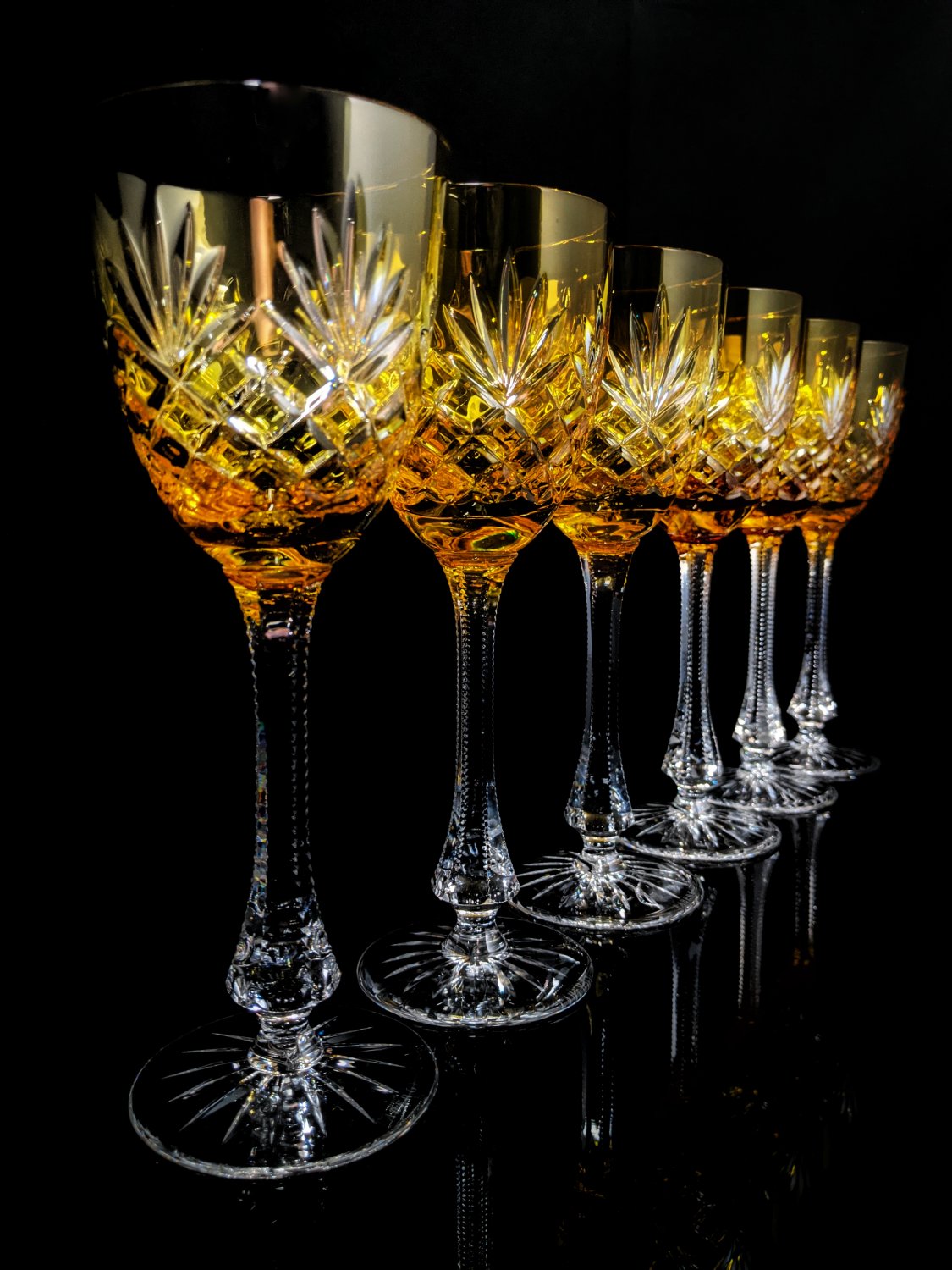 Faberge  Odessa Yellow Gold  Crystal Colored Glasses