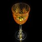 Faberge Odessa Gold Yellow Crystal Wine Glass. 8 3/8" by 3"