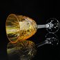 Faberge Odessa Gold Yellow Crystal Wine Glass. 8 3/8" by 3"