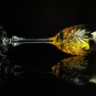 Faberge Odessa Gold Yellow Crystal Wine Glass. 8 3/8" by 3"