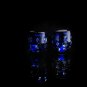 Faberge Galaxy Blue Crystal Shot Glasses in the original presentation case