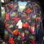 Robert Graham Arora Black Birds of Paradise Short Sleeve Shirt NWT