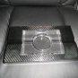 Carbon Fiber Ashtray with Clear Glass Insert 10.5" L x 6" W x 1.25" H. #5682
