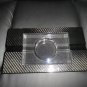 Carbon Fiber Ashtray with Clear Glass Insert 10.5" L x 6" W x 1.25" H. #5682