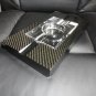 Carbon Fiber Ashtray with Clear Glass Insert 10.5" L x 6" W x 1.25" H. #3515