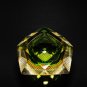 Sommerso Murano | Flavio Poli Green and Gold Faceted Glass Ashtray | Italy