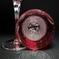 Faberge Firenze Ruby Red Crystal Goblet Glasses Set of 2