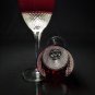 Faberge Firenze Ruby Red Crystal Goblet Glasses Set of 2