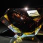 Sommerso Murano Flavio Poli Violet & Gold Faceted Glass Ashtray Italy #2104