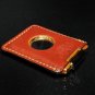 pheasant stainless steel cigar cutter with Capra Brown Leather case NIB