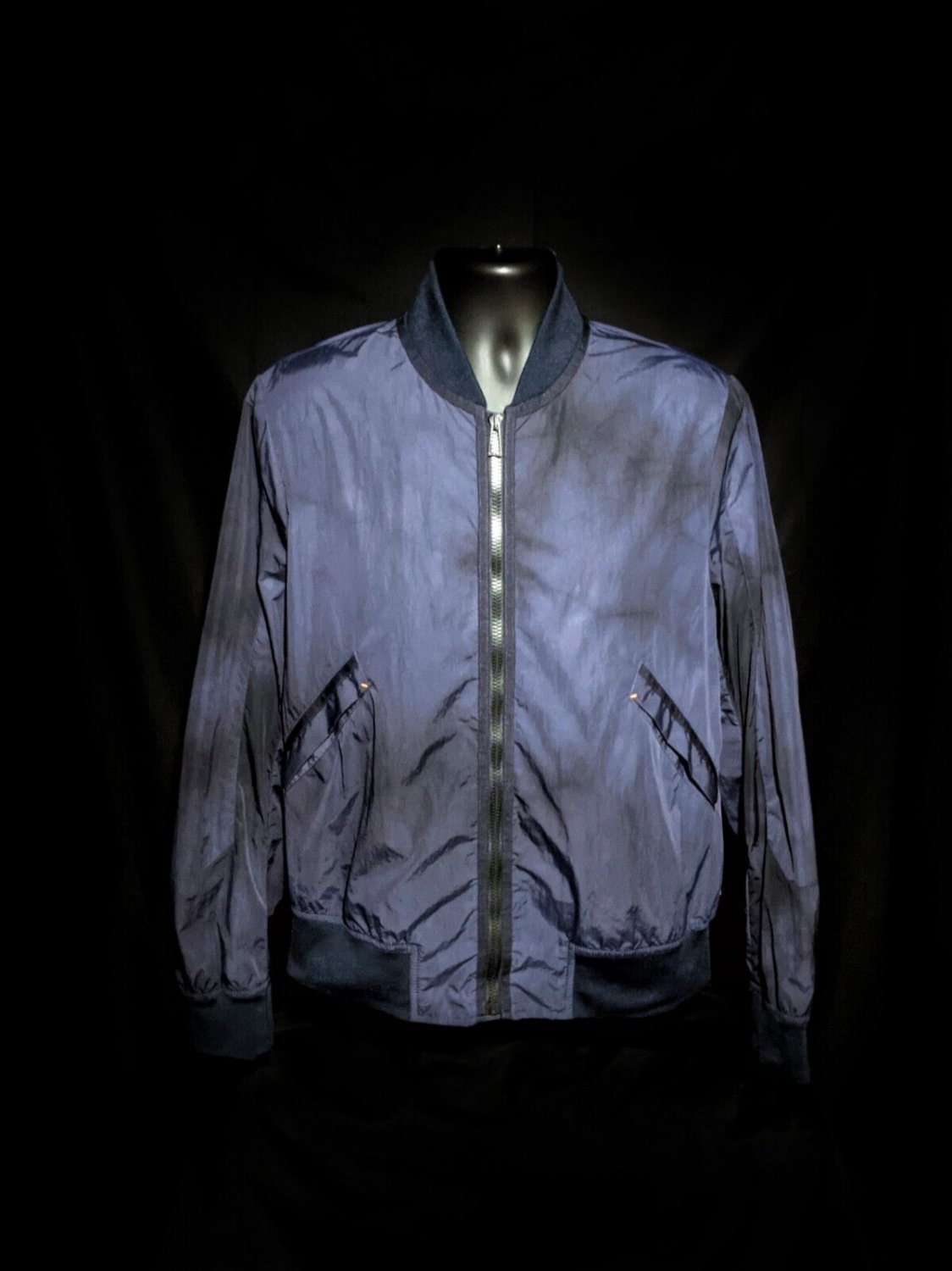 Paul Smith Men's Dark Blue Nylon Windbreaker