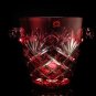 AJKA ODESSA RUBY RED CRYSTAL champagne ICE BUCKET approx 5.5"H