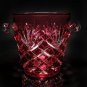 Faberge Odessa Ruby Red Crystal Ice Bucket and Glasses NIB