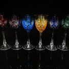 Faberge Odessa Crystal Colored  Tall Wine Goblets without case