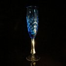 Faberge Odessa Sky Blue Champagne Flute 9 3/8" H by 2 1/8" at rim