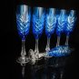 Faberge Odessa Sky Blue Colored Crystal Champagne Flutes NIB