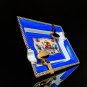 Elie Bleu Alba Blue Cigar Ashtray with Gold Rests NIB