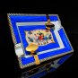 Elie Bleu Alba Blue Cigar Ashtray with Gold Rests NIB