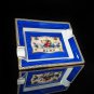 Elie Bleu Alba Blue Cigar Ashtray with Gold Rests NIB