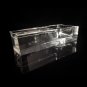 Dunhill Crystal Ashtray in original wood case. Has chip on bottom edge