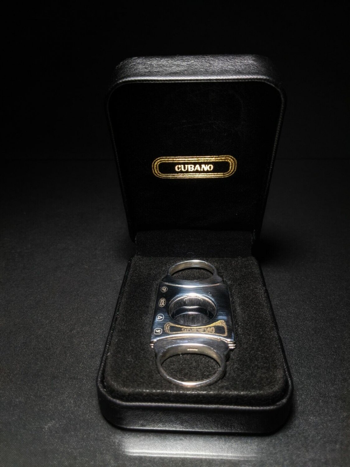 Cubano Solid Silver Cigar Cutter NIB