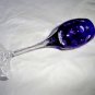 Faberge Na Zdorvye Cobalt Blue cut to clear crystal CORDIAL LIQUEUR glass Mint