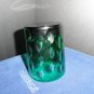 Faberge Bubbles Emerald Green Double Old Fashion Glass 5 1/2" H x 3 7/8" W