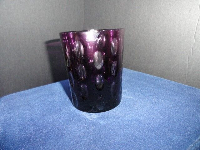 Faberge Bubble Purple  Double Old Fashion Glass 5 1/2" H x 3 7/8" W