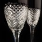 Faberge Firenze Black Crystal Champagne Flutes Diamond Pattern 9 5/8 " H NIB
