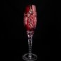 ajka marsala crystal ruby red champagne flute 9" Tall