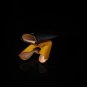 Black and Yellow Leather Cigar Carrying Case NIB