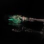 ajka caroline crystal emerald green colored champagne flute 9" Tall
