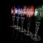 Ajka Marsala Colored Crystal Champagne Flutes 9" Tall Set of 5