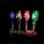 Ajka Marsala Colored Crystal Champagne Flutes 9" Tall Set of 5