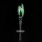 Ajka Marsala Emerald Green Crystal Champagne Flute 9" Tall