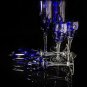 Faberge Galaxie Cobalt Blue Crystal Flutes & Cordials Glasses Set of 6