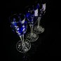 Faberge Galaxie Cobalt Blue Crystal Cordial Glasses Set of 3 Measure 6" Tall