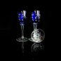 Faberge Galaxie Cobalt Blue Crystal Cordial Glasses Set of 3 Measure 6" Tall