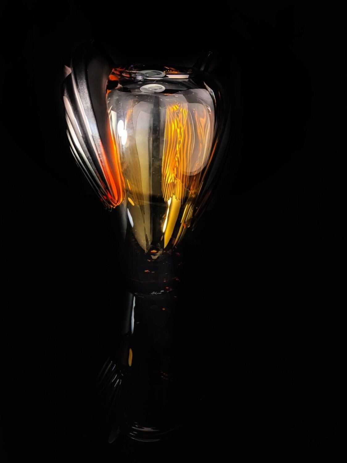 Lalique Marrakech Crystal Amber Vase