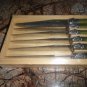 Laguiole de table stainless steel steak knives with Olive handles NIB
