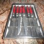 Set of 6 Laguiole steak knives ABS Red handles NIB