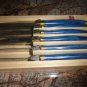 Laguiole de table stainless steel steak knives with Blue handles NIB